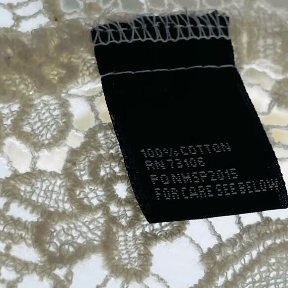 🆕 Michael Simon crocheted button jacket with denim trim NWT cardigan size med - Picture 14 of 15